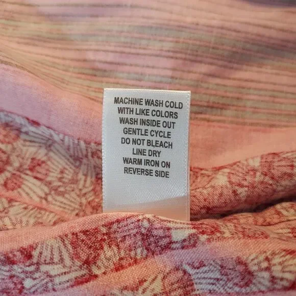 CJ Banks Shirt Top Womens Plus 1X Button Up Stretch Striped Floral 3/4 Sleeves - Picture 9 of 12